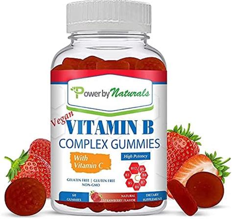 Vegan Vitamin B Complex Gummies For Adults High Potency B6 Vitamins B12 B7 Biotin B3