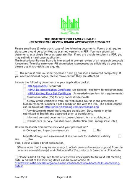 INSTITUTIONAL REVIEW BOARD Conflict Of Interest Doc Template