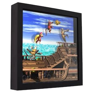 Donkey Kong Country 2 gangplank Galleon 3D Shadow Box for Gamers Handmade Wall Art Unique Gaming ...