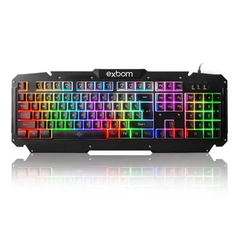 Teclado Gamer Led Fio Acabamento Em Metal Exbom Bk G Utimix