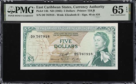 EAST CARIBBEAN STATES East Caribbean Currency Authority 5 Dollars ND