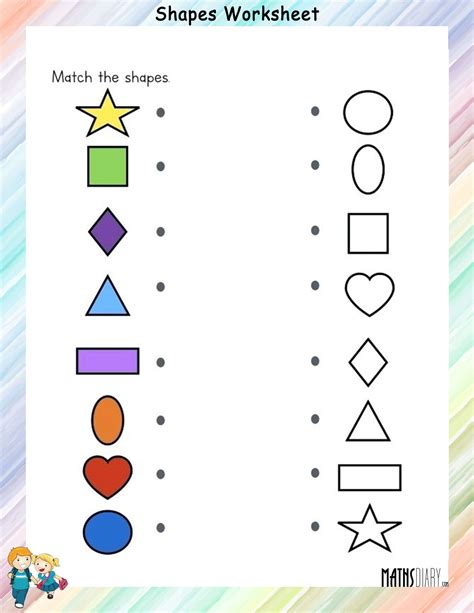 Matching Shapes Worksheet Printable Pdf For Kids Worksheets Library