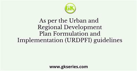 urban  regional development plan formulation