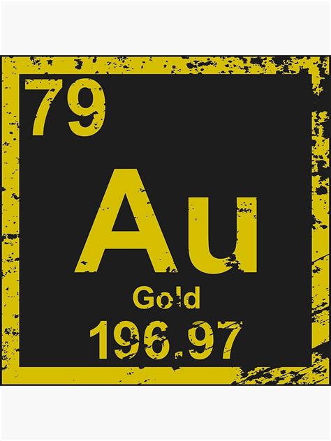 Gold Au Periodic Table Vintage Poster For Sale By PopFoxT Shirts