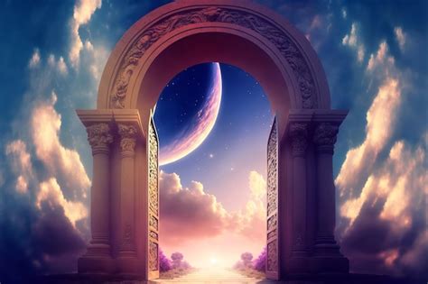 Premium Ai Image Heavens Gate To Heaven End Of Life Stairway To Heaven Religious Background