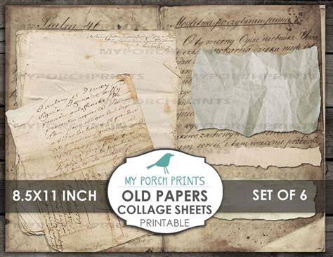 Old Paper Journal Pages Junk Journal Kit X Inch Letters Mail