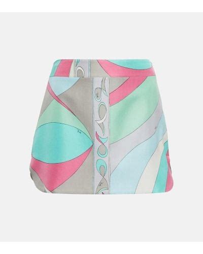 Blue Emilio Pucci Skirts For Women Lyst