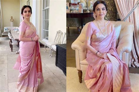 Nita Ambani shines in a lavender Banarasi Saree - JDS Banaras