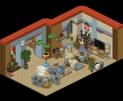 Habbo Living Room Pixel Art Design Anime Room Pixel Art