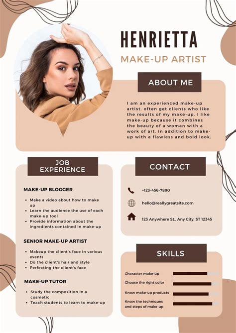 Free Printable Resume Templates You Can Customize Canva Makeup