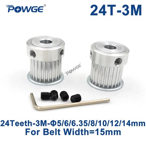 POWGE Poulie Synchrone 24 Dents HTD 3M Al Sage 5 6 6 35 8 10 12