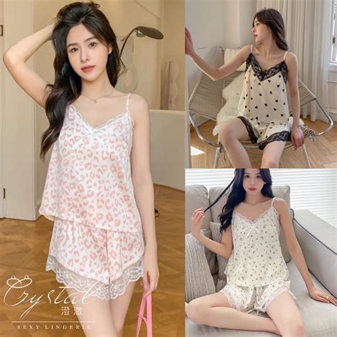 Jual Sexy Pajamas Baju Tidur Setelan Wanita Lingerie Pajamas Bahan