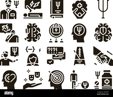 Psicoterapia Ayuda Glyph Set Vector Imagen Vector De Stock Alamy