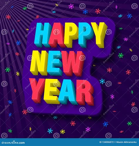 Bright And Colorful Congratulations On The Happy New Year Vector