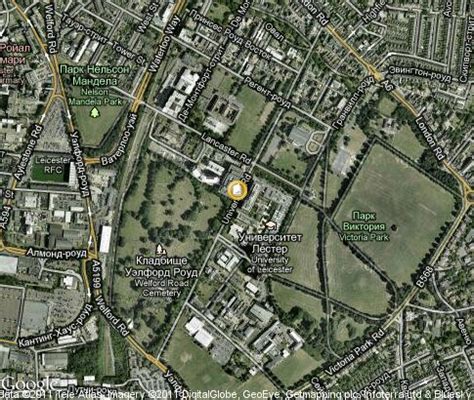 University of Leicester: popular tourist places, Satellite map - Great ...