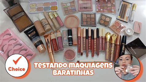 Testando Makes Baratinhas Da Shopee Maquiagem Baratinha Choice Youtube