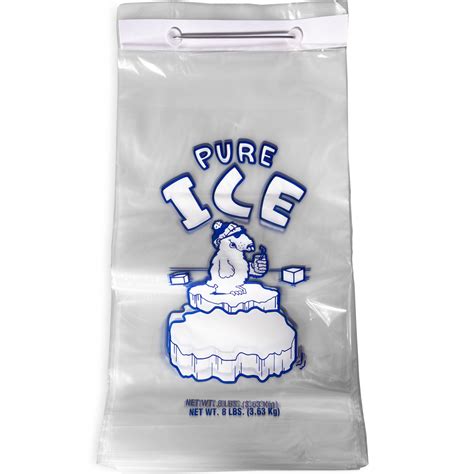 8 Lb Wicketed Pure Ice Plastic Ice Bags 11 X 19 3 Ice Bags