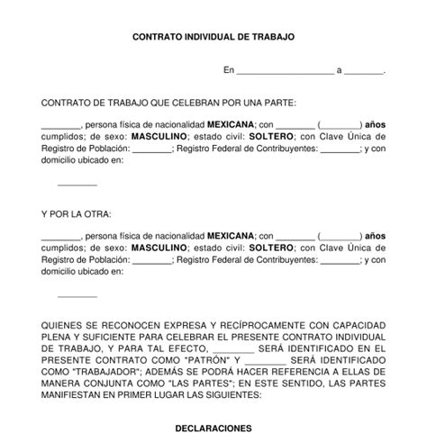 Contrato Colectivo De Trabajo Ejemplos Y Formatos Word Y Pdf Para Images