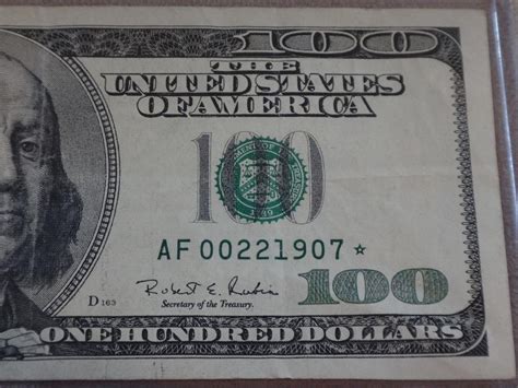 1996 100 Dollar Bill Error Star Note Misprint Miscut Low Serial