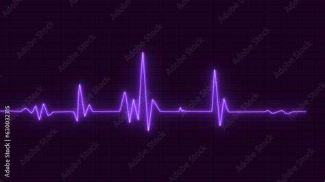 Glowing Neon Heartbeat Pulse Line Heartbeat Cardiogram Graph