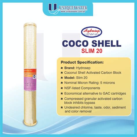 Carbon Filter Coco Shell Premium Hydrosep Slim Inches Shopee