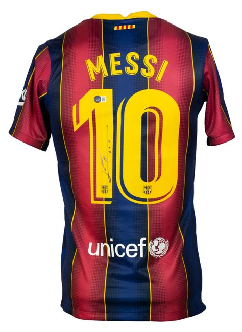 Lionel Messi Signed Fc Barcelona Nike Jersey Beckett Pristine Auction