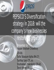 Pepsico.pptx - PEPSICO'S Diversification strategy in 2018: will the ...