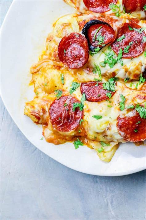 Low Carb Cheesy Pizza Chicken Dinner Recipe