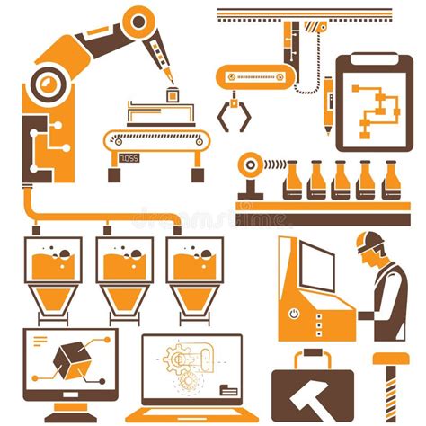 Ejemplo Del Vector Del Proceso De Producción Ilustración Del Vector