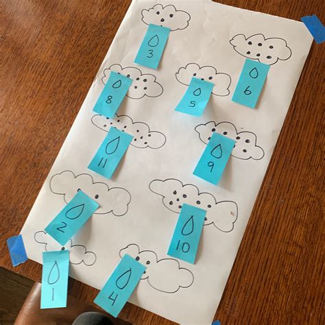 Counting Raindrops Easy Post It Math Activity Happy Toddler Playtime