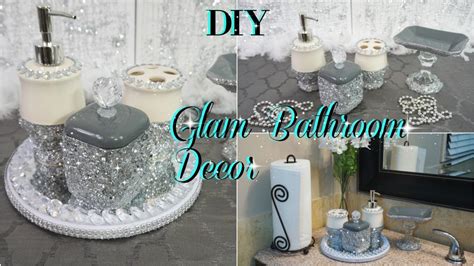 Diy Dollar Tree Glam Washroom Decor Bathroom Organizing Diy Youtube