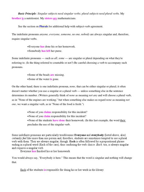 Subject Verb Agreement A Comprehensive Guide To Choosing Correct Verbs