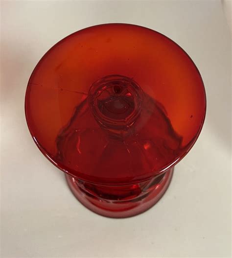 Fostoria Glass Co Argus Ruby Red Pedestal Goblet Sherbet Glass Hfm