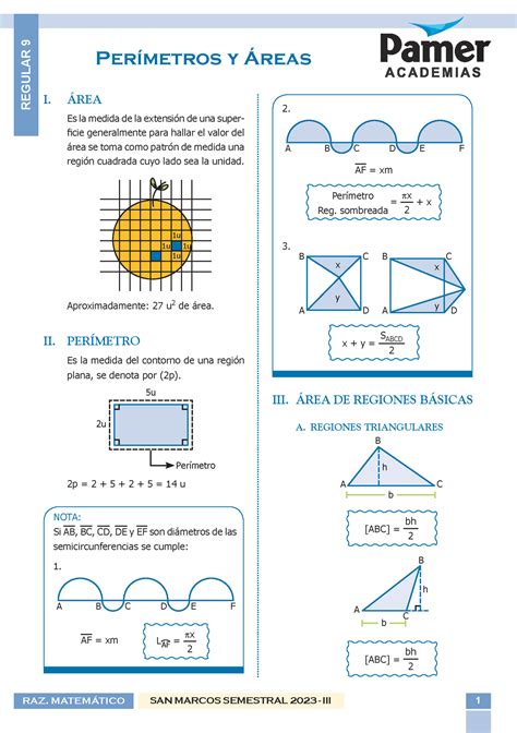 Rm Semana Raz Matem Tico Regular San Marcos Semestral
