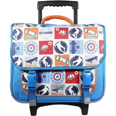 Cartable Roulettes Cm Phileas Bleu Skateur J Cdiscount