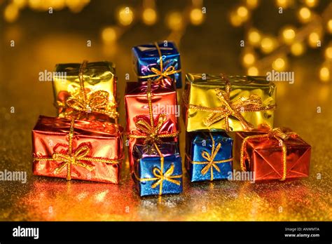 Christmas parcels decoration Stock Photo - Alamy