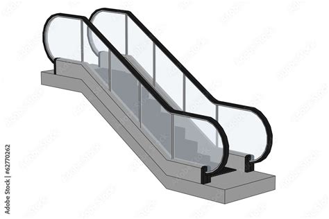 Cartoon Image Of Escalator Stairs Stock Illustration Adobe Stock