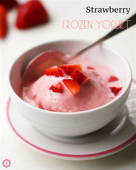 Strawberry Frozen Yogurt Recipe Raks Kitchen