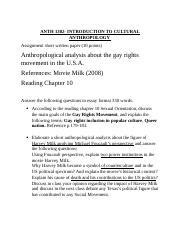 ANTH Assignment Anthropological Analysis About The Gay Rights