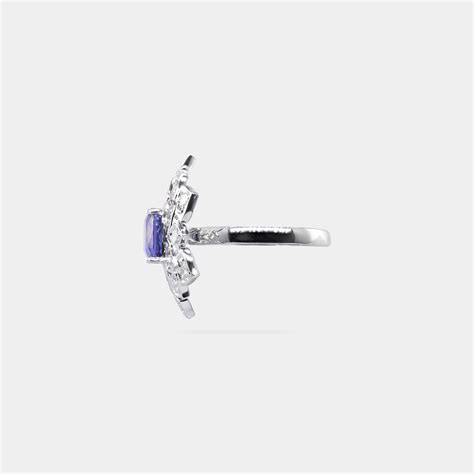 2 55 Carats Vivid VB Blue Oval Shaped Tanzanite Ring The Tanzanite