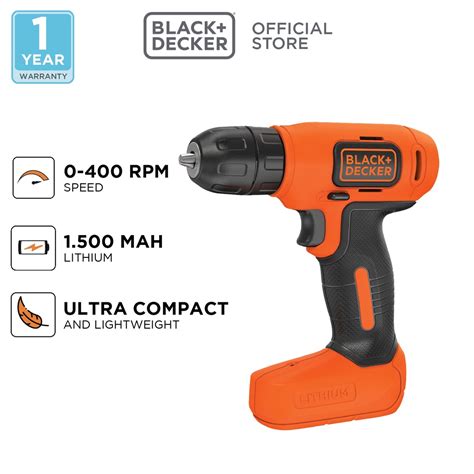 Jual Black Decker Cordless Drill Driver Bor Obeng Baterai 7 2V BDCD8K