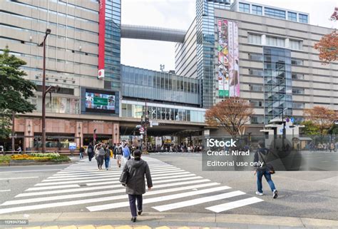 tenjin street shopping area fukuoka japan stock photo  image
