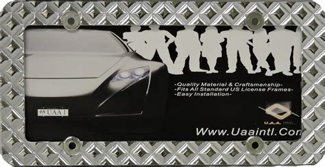 Diamond Plate License Plate Frame Chrome Automotive