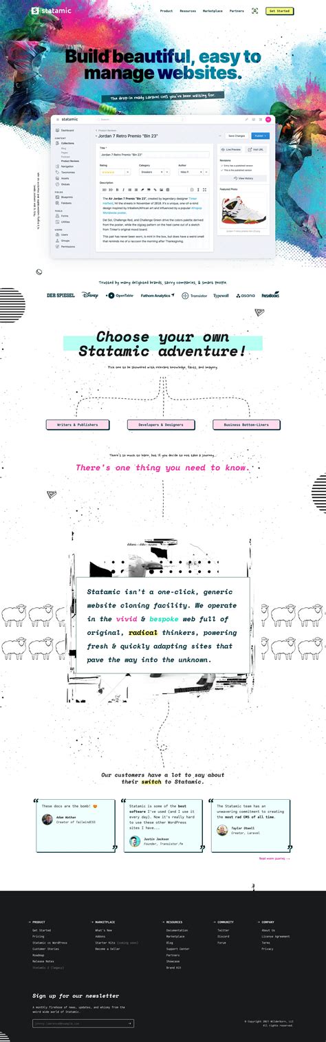 Statamic website design - Lapa Ninja