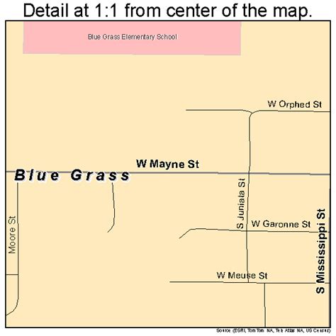 Blue Grass Iowa Street Map 1907075