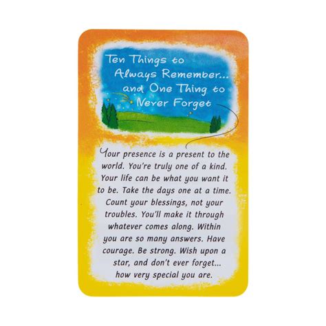 Ten Things To Remember Wallet Card Hobby Lobby 1328186