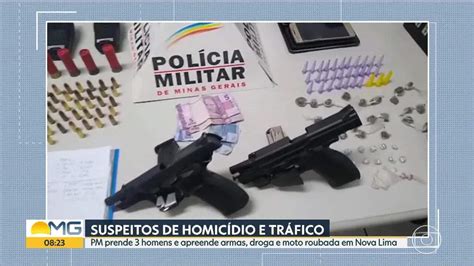 Polícia Militar Prende Três Homens E Apreende Armas Droga E Moto Roubada Em Nova Lima Bom Dia