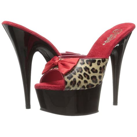 Leopard 15 Cm Pleaser Delight 601 6 High Platform Mules