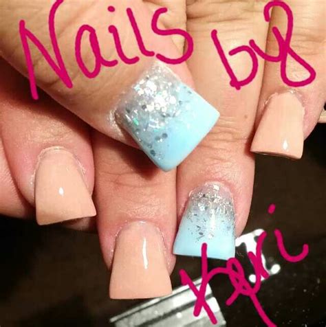 Light Blue W Silver And Nude NAILS BY KERI Cute Nails Nails Nail Art
