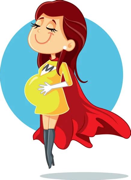 Pregnant Super Mom Vector Art Stock Images Depositphotos